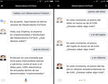 Criptina en Google Assistant