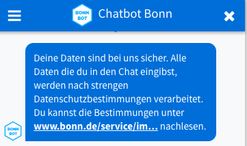 Chatbot de la Ciudad de Bonn
