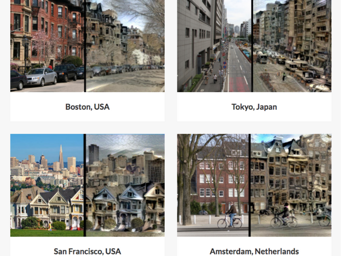 Ciudades editadas por el algoritmo de Deep Empathy