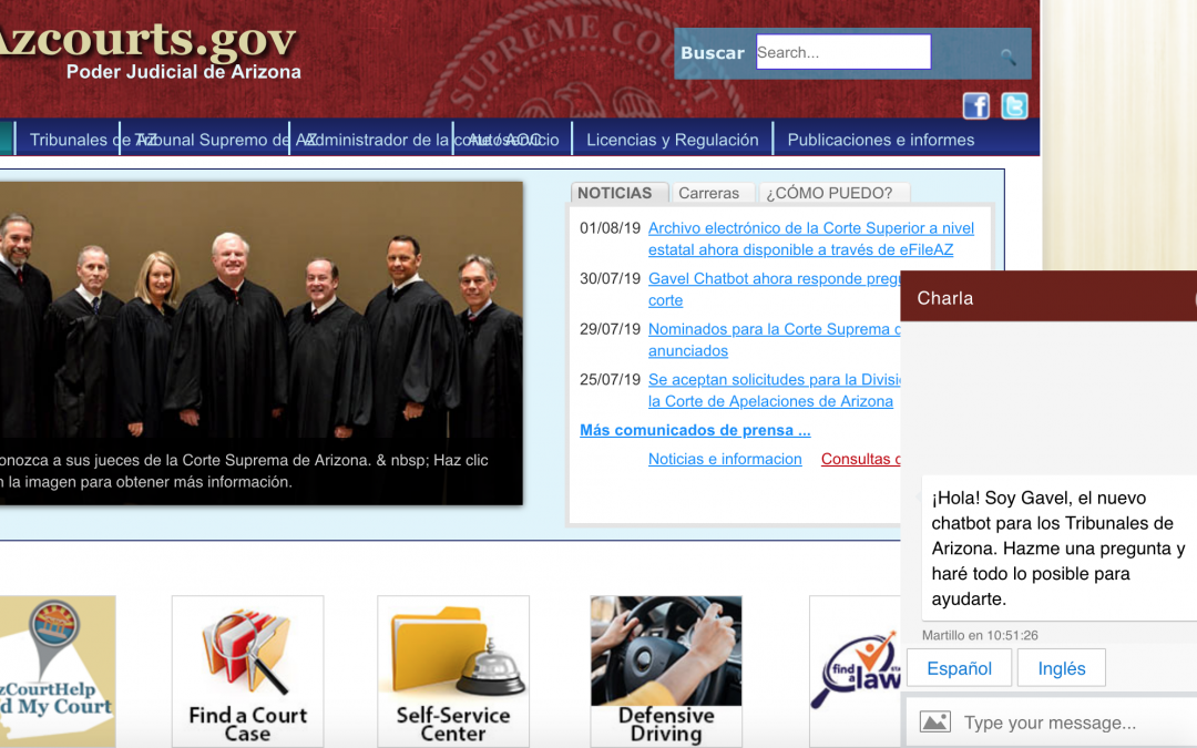 Gavel, el chatbot del poder judicial de Arizona
