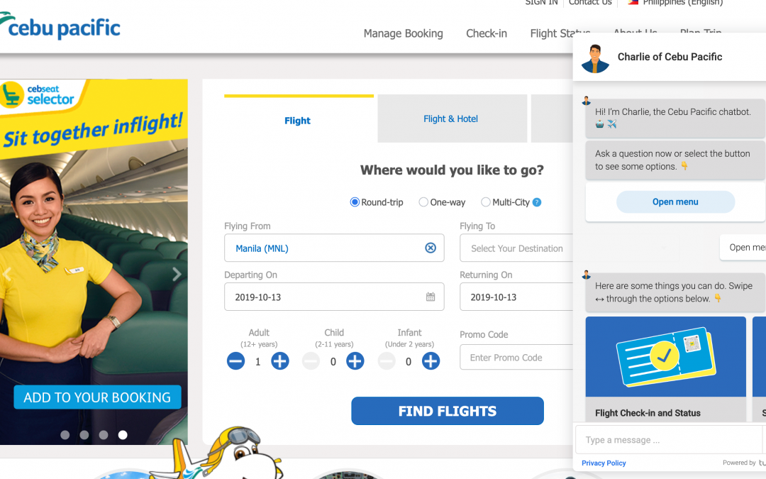 Cebu Pacific presenta su chatbot para atender a sus clientes