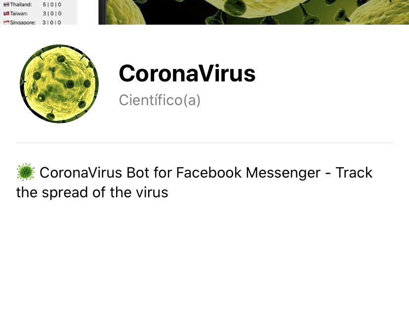 Coronavirus: El bot que te informa sobre la propagación del virus