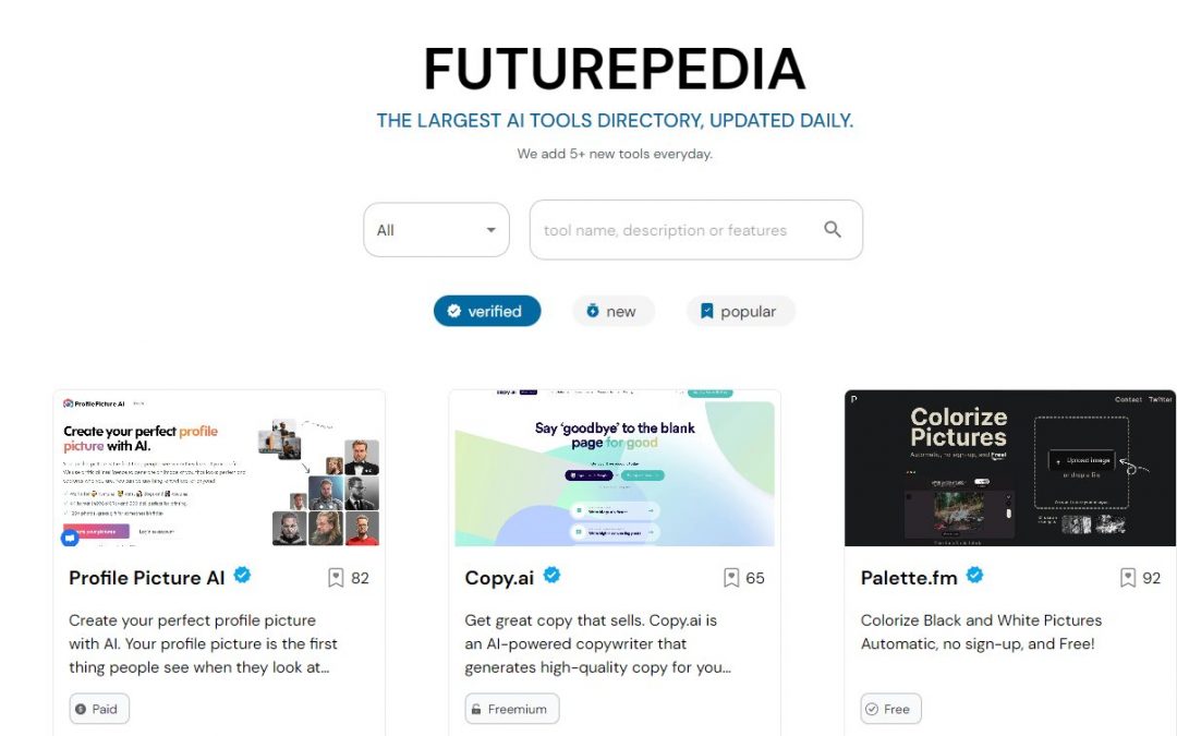 Descubre Futurepedia: el directorio más grande de herramientas de IA